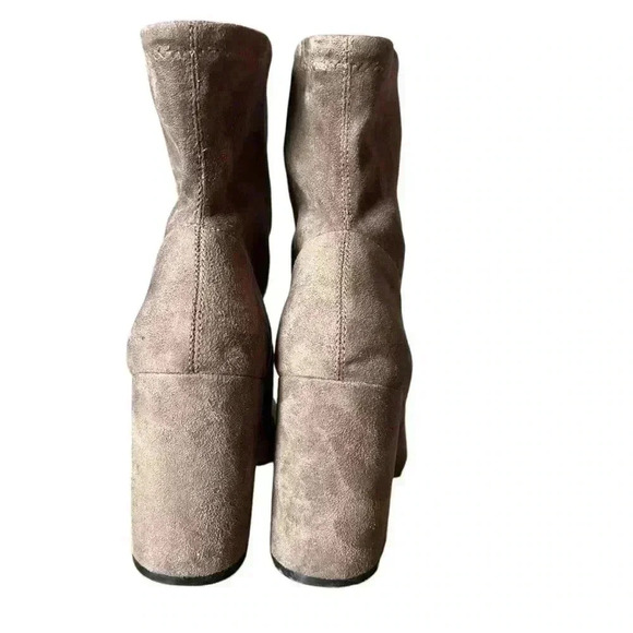 BCBGeneration Lilianna Ankle Sock Bootie Taupe Stretch Suede Womens Size 7.5 - Picture 4 of 6